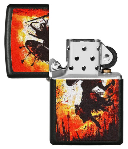 Warrior Design Zippo Windproof Lighter – Black Matte by Zippo