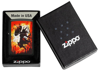 Warrior Design Zippo Windproof Lighter – Black Matte by Zippo