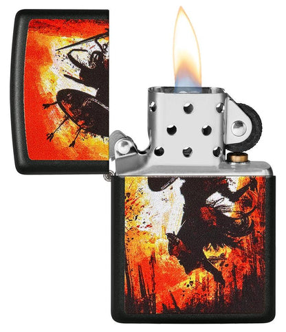Warrior Design Zippo Windproof Lighter – Black Matte by Zippo