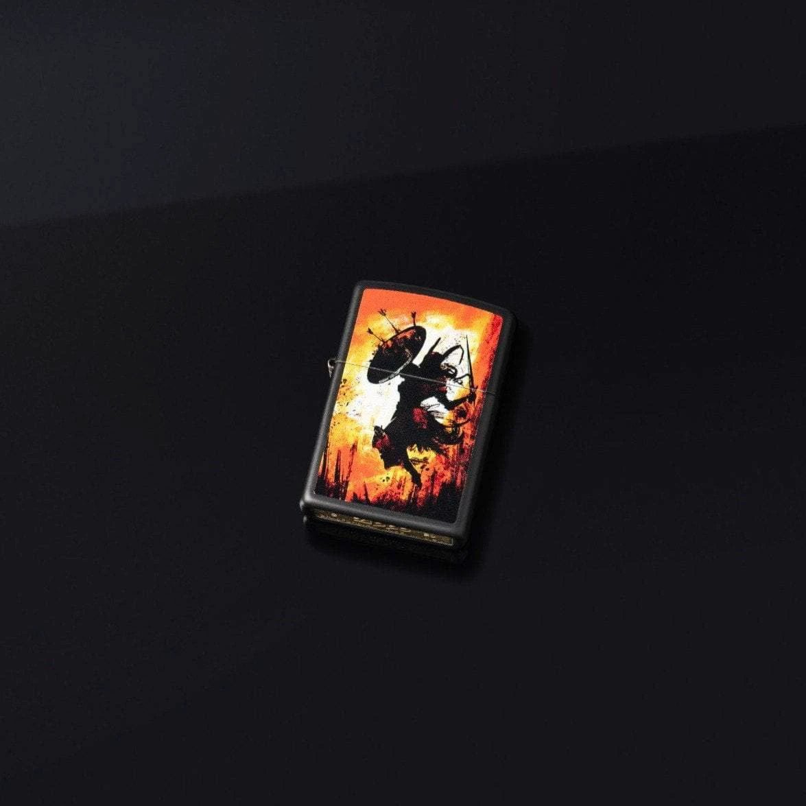 Warrior Design Zippo Windproof Lighter – Black Matte by Zippo