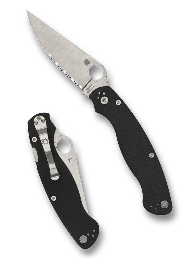 Spyderco Military 2 Compression Lock Folding Knife CPM S30V Satin Blade Black G10 For Tactical Professionals by Spyderco