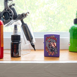 Zippo Wolf Design Windproof Lighter – Classic Purple Matte by Zippo
