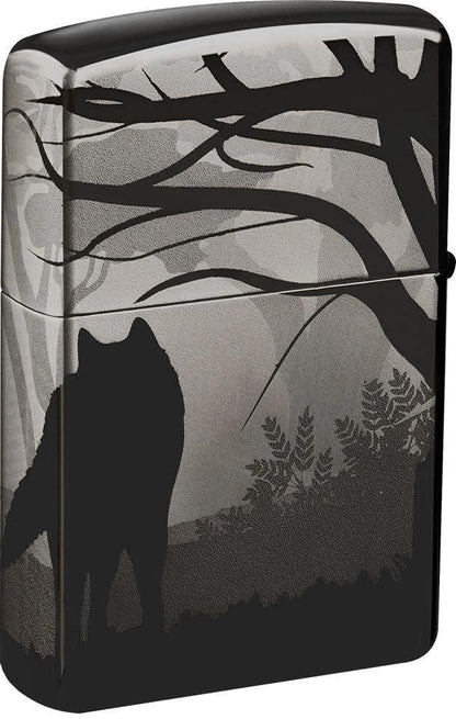 Wolves Design Zippo Lighter – Black Ice® Finish by Zippo