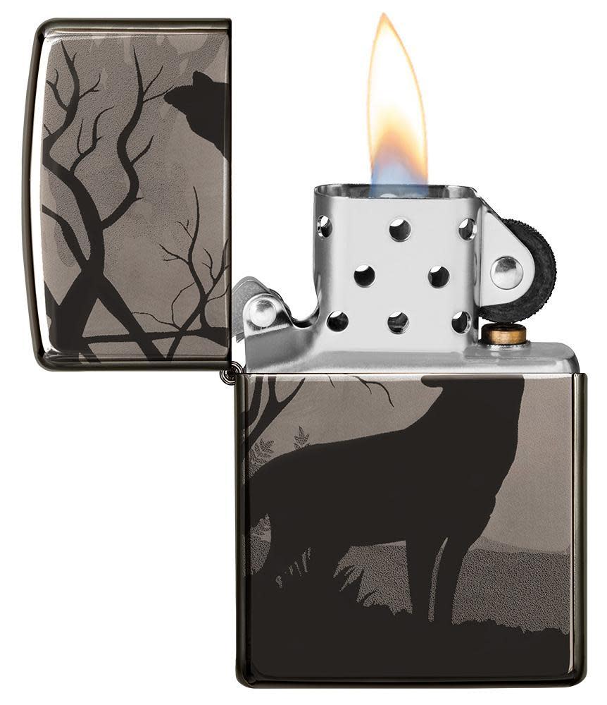 Wolves Design Zippo Lighter – Black Ice® Finish by Zippo
