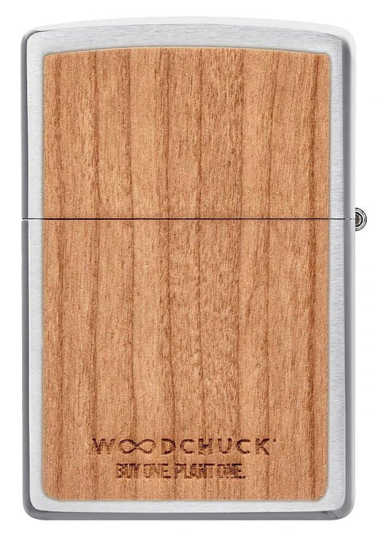 Woodchuck Cherry Emblem Brushed Chrome Zippo Lighter by Zippo