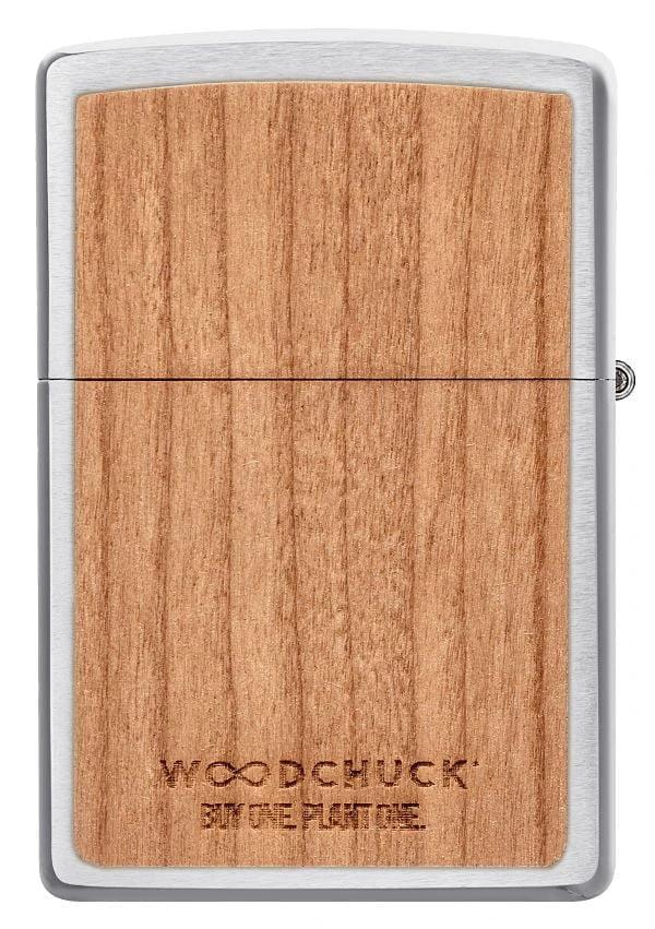 Woodchuck Cherry Emblem Brushed Chrome Zippo Lighter by Zippo