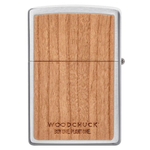 Woodchuck Cherry Emblem Brushed Chrome Zippo Lighter by Zippo