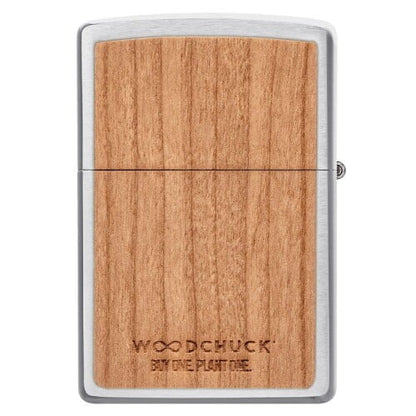 Woodchuck Cherry Emblem Brushed Chrome Zippo Lighter by Zippo