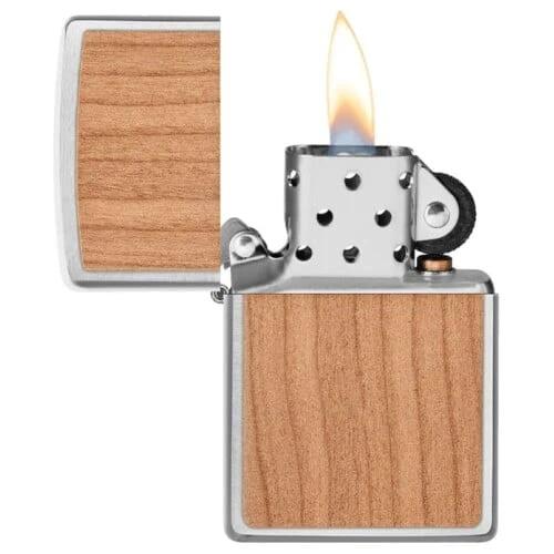 Woodchuck Cherry Emblem Brushed Chrome Zippo Lighter by Zippo