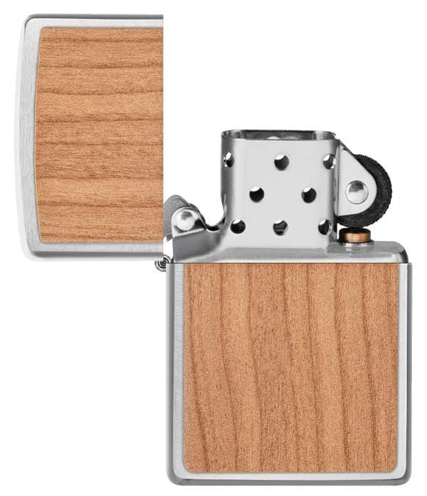 Woodchuck Cherry Emblem Brushed Chrome Zippo Lighter by Zippo