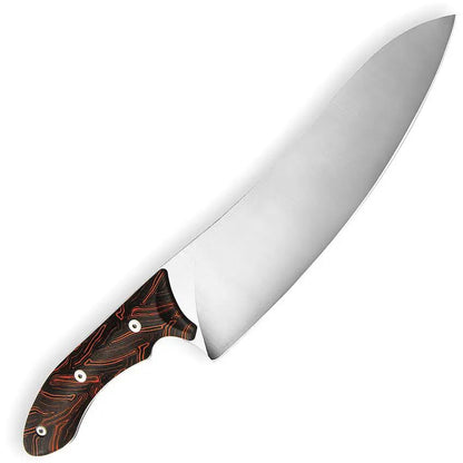 Xin Cutlery Tactical Style Chef Knife XC143 - Full Tang 8 Inch Satin Blade With Black Orange G10 Handle by Xin Cutlery