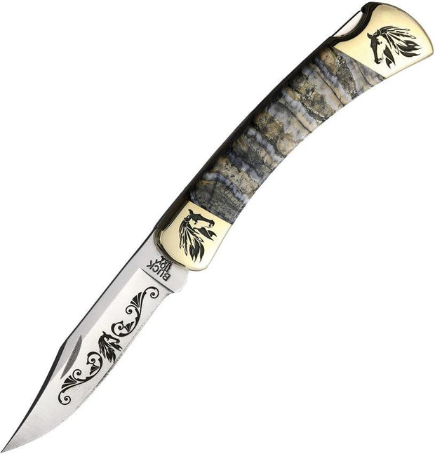 Yellowhorse Custom Buck 110 Lockback YH434 MAMMOTH HORSE by Yellowhorse