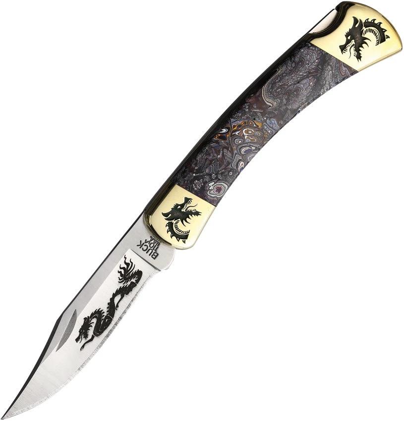 Yellowhorse Custom Buck 110 Lockback YH435 FORDITE DRAGON by Yellowhorse