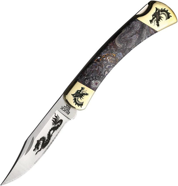 Yellowhorse Custom Buck 110 Lockback YH435 FORDITE DRAGON by Yellowhorse