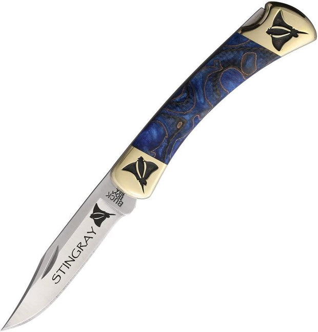 Yellowhorse Custom Buck 110 Lockback YH438 BLUE CF STINGRAY by Yellowhorse