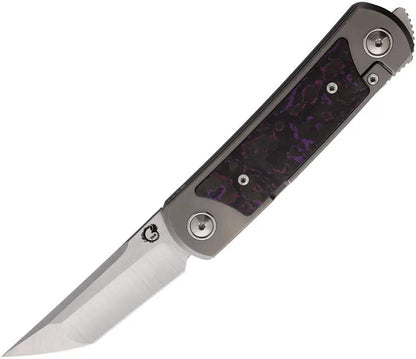 Yan Knives EMW Framelock Fat Carbon - Purple Haze Fat Carbon Fiber Inlay On Titanium Handle M390 Blades by Yan Knives