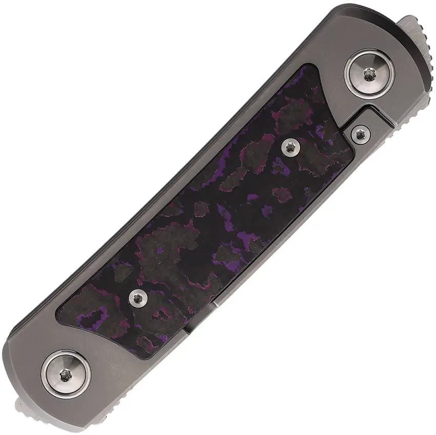 Yan Knives EMW Framelock Fat Carbon - Purple Haze Fat Carbon Fiber Inlay On Titanium Handle M390 Blades by Yan Knives