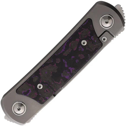 Yan Knives EMW Framelock Fat Carbon - Purple Haze Fat Carbon Fiber Inlay On Titanium Handle M390 Blades by Yan Knives
