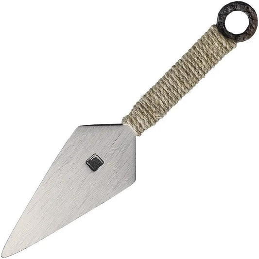 Yoshiharu Kunai Paper Knife CM003 - Stainless Blade Full Tang Cord Wrapped Handle With Lanyard Hole Wooden Gift Box by Yoshiharu