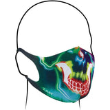 Zan Headgear Face Mask Two Pack Skull And Black Flexible Breathable One Size Fits Most by Zan Headgear
