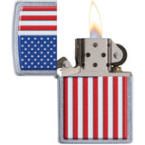 Zippo Patriotic Lighter Street Chrome - Ideal Gift For Collectors And Veterans Worldwide by Zippo