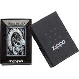 Zippo Skull Clock Design Lighter - Black Matte Finish For Collectors And Enthusiasts by Zippo