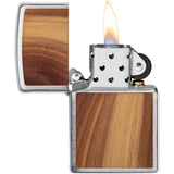 Zippo Woodchuck Cedar Lighter Brushed Chrome Emblem - Eco Gift Plant One Tree With Every Purchase by Zippo