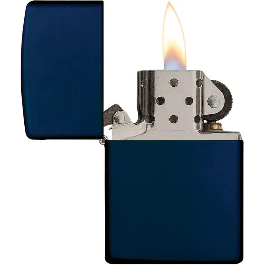 Zippo Classic Navy Matte Lighter - Logo Free Design, Boxed Gift Ready for Collectors and Outdoors Enthusiasts by Zippo