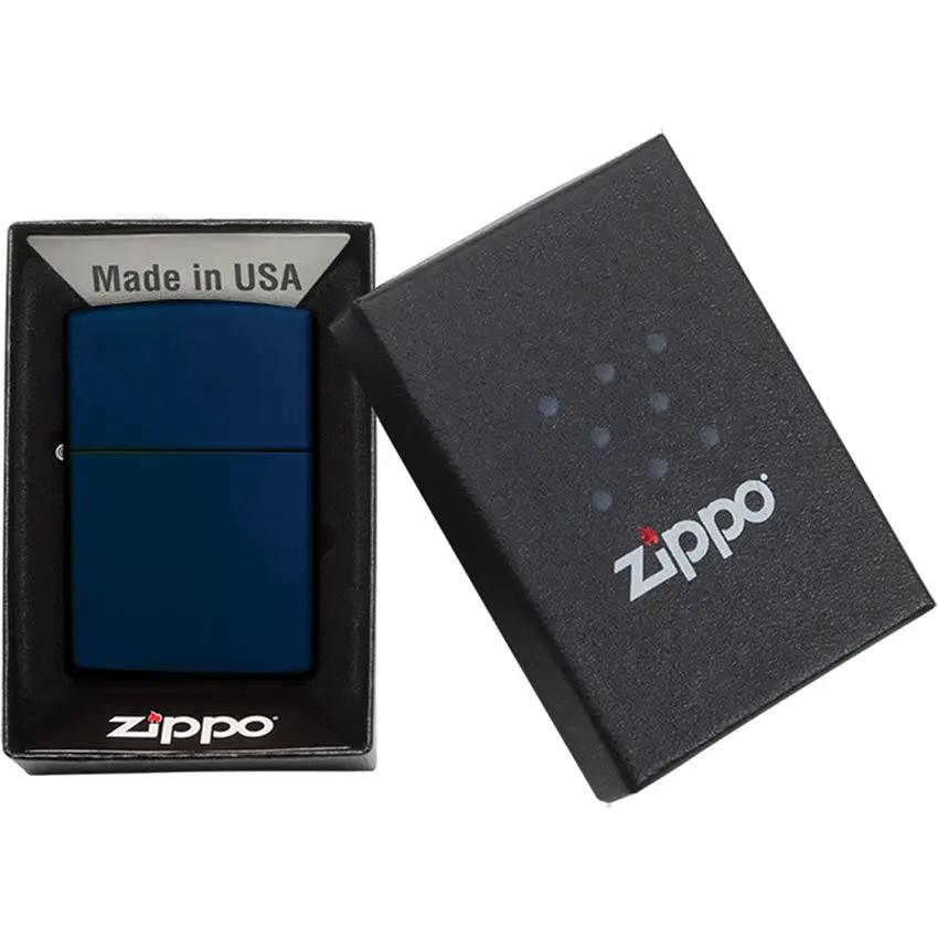 Zippo Classic Navy Matte Lighter - Logo Free Design, Boxed Gift Ready for Collectors and Outdoors Enthusiasts by Zippo