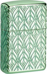 Zippo Dragon Design Armor High Polish Green Finish Lighter - Collectors Gift Boxed Premium by Zippo