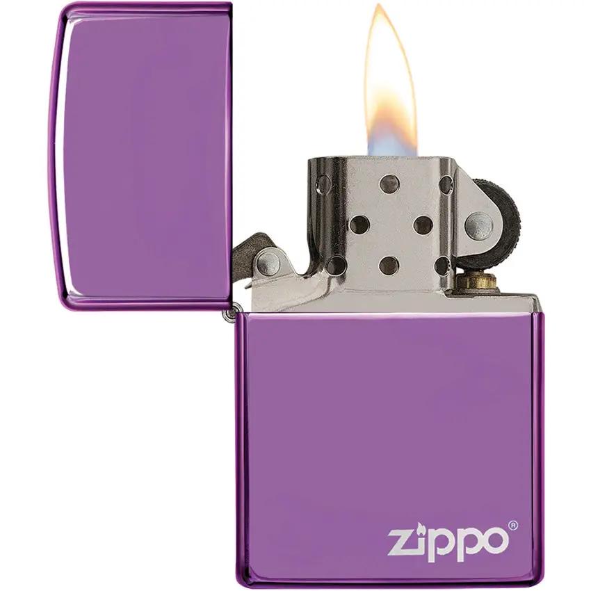 Zippo Classic Lighter Purple Finish Windproof Iconic Lighter - Perfect Gift For Collectors by Zippo