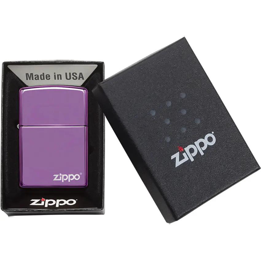 Zippo Classic Lighter Purple Finish Windproof Iconic Lighter - Perfect Gift For Collectors by Zippo