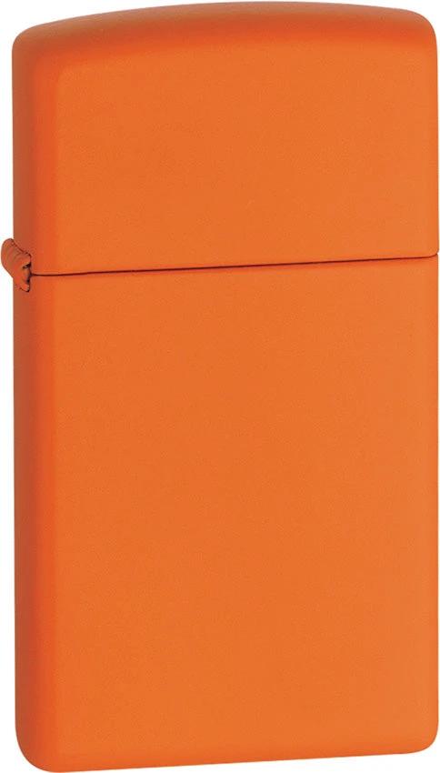 Zippo Slim Lighter Orange 1631 Portable Giftable Boxed No Logo For Collectors And Outdoor Enthusiasts by Zippo