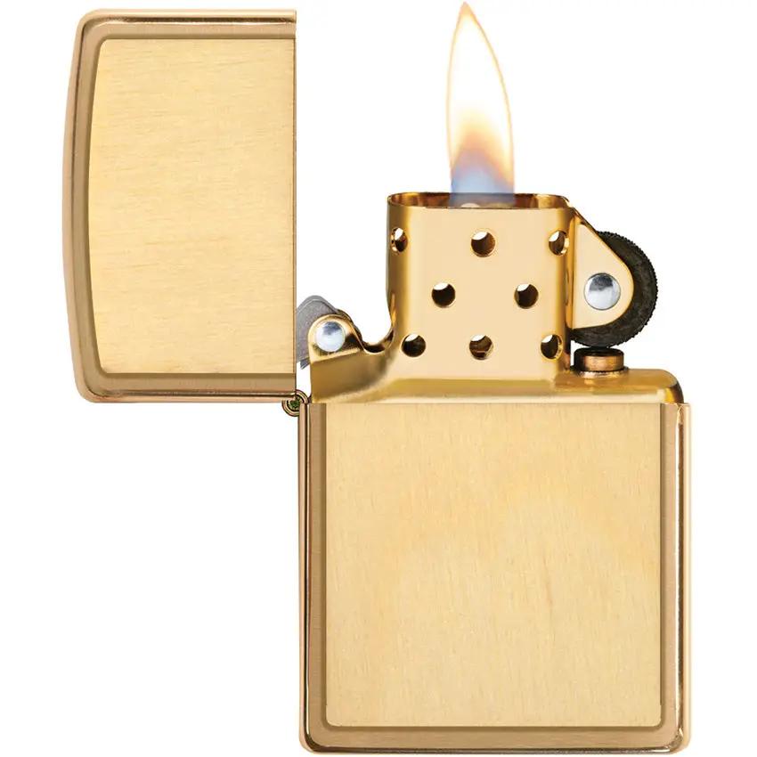 Zippo Woodchuck Birch Lighter - Brushed Brass Finish Eco Friendly Buy One Plant One Tree Program by Zippo