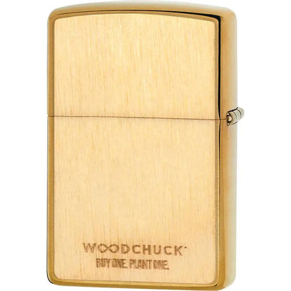 Zippo Woodchuck Birch Lighter - Brushed Brass Finish Eco Friendly Buy One Plant One Tree Program by Zippo
