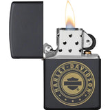 Zippo Harley Davidson Design Lighter - Black Matte Finish Boxed Gift For Motorcycle Fans And Collectors by Zippo