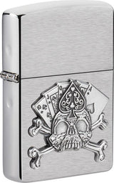 Zippo Card Skull Emblem Lighter 49293 by Zippo