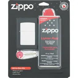 Zippo ORMD All-In-One Lighter Kit - Chrome Finish With Four-Ounce Lighter Fluid And Six Replacement Flints by Zippo