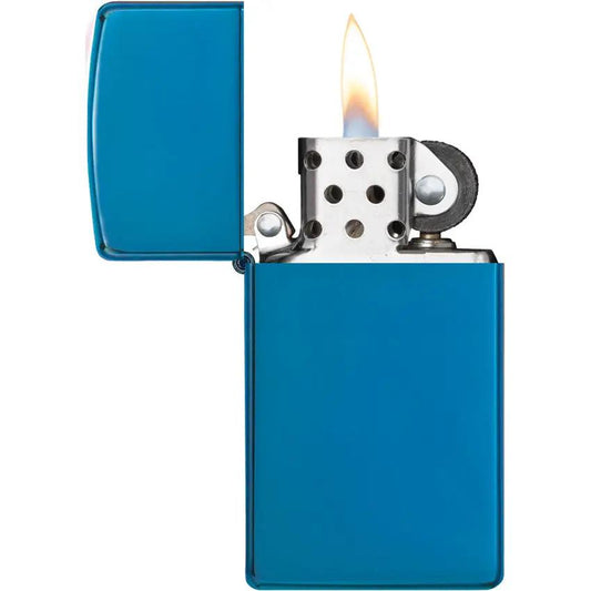 Zippo Slim Blue Lighter - High Polish Finish For Everyday Carry And Collectors Worldwide by Zippo