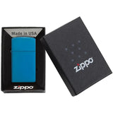 Zippo Slim Blue Lighter - High Polish Finish For Everyday Carry And Collectors Worldwide by Zippo