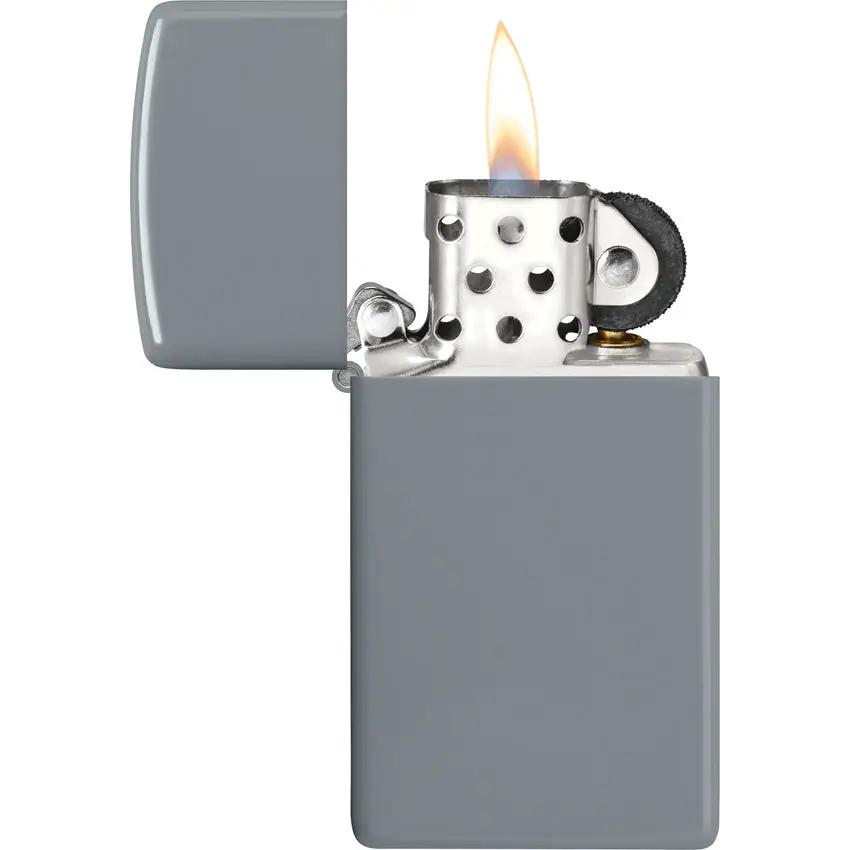 Zippo Slim Lighter No Logo Compact Windproof Everyday Carry Flat Gray Sleek Durable Gift by Zippo