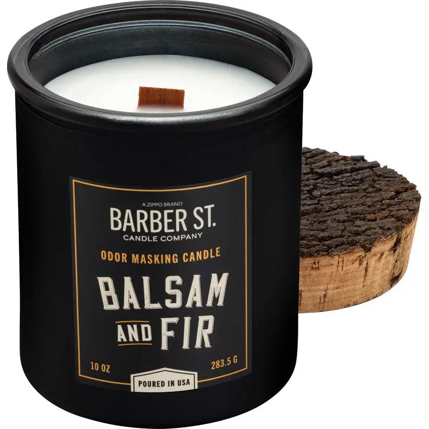Zippo Barber Street Candle - Balsam Fir Soy With Cedar Wood Wick, 50 Hour Burn, Made In USA by Zippo