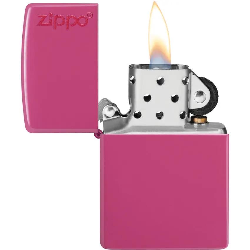 Zippo Frequency Pink Lighter - Bold Pink Finish, Authentic Boxed Gift for Women Fans and Collectors by Zippo
