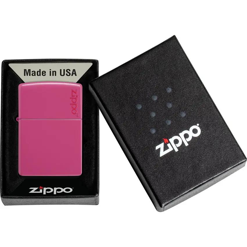 Zippo Frequency Pink Lighter - Bold Pink Finish, Authentic Boxed Gift for Women Fans and Collectors by Zippo