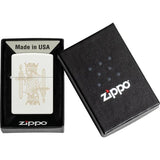 Zippo King Queen Lighter 49847 - White Matte Finish With King Front Queen Back Gift For Collectors And Chess Fans by Zippo
