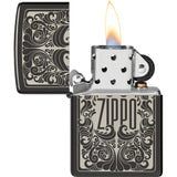 Zippo Design 48253 Laser Engraved Lighter Featuring High Polish Black Ice Finish For Collectors by Zippo