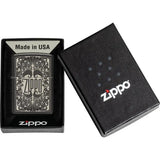 Zippo Design 48253 Laser Engraved Lighter Featuring High Polish Black Ice Finish For Collectors by Zippo
