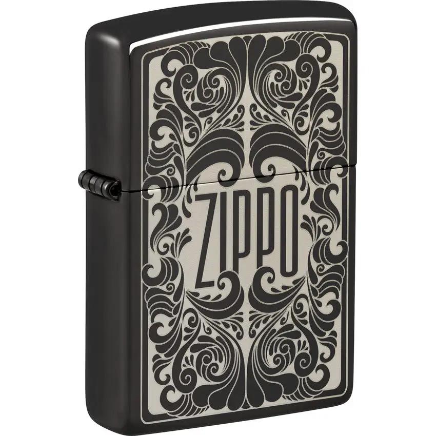 Zippo Design 48253 Laser Engraved Lighter Featuring High Polish Black Ice Finish For Collectors by Zippo
