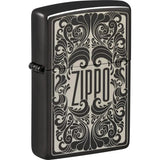 Zippo Design 48253 Laser Engraved Lighter Featuring High Polish Black Ice Finish For Collectors by Zippo