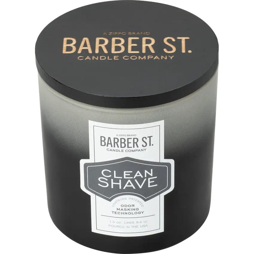 Zippo Barber Street Candle - Clean Shaven Soy Wax 13 Oz Odor Masking Technology For Men Gift by Zippo